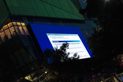 Today's windows BSOD in the main shopping street of Singapore